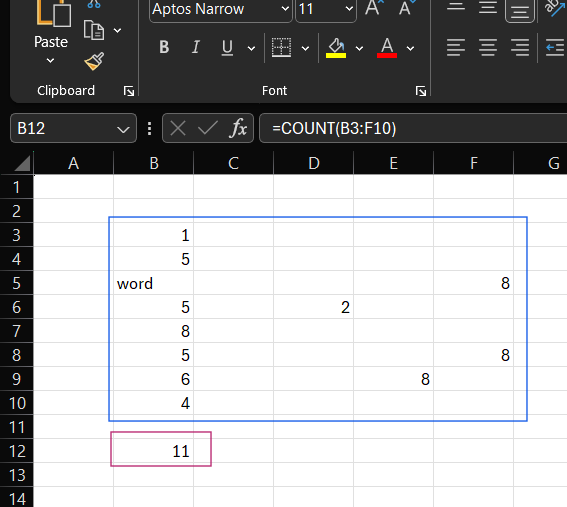 How to use COUNT and COUNTA in Excel